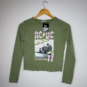 New Art Class Green AC/DC Long Sleeve Top Kid Girls XL (14)